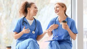 Nurse with friend